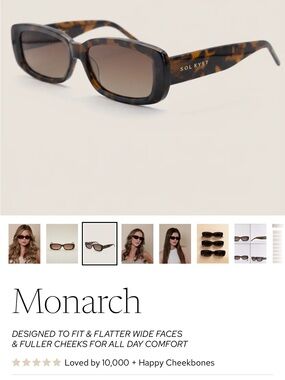 Wide face sunglasses Monarch Sunglasses - Tortoiseshell Brown 158cm wide
